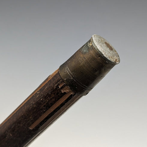 1918 British antique gentleman's walking stick, bamboo shaft, pure silver, round handle, 91cm